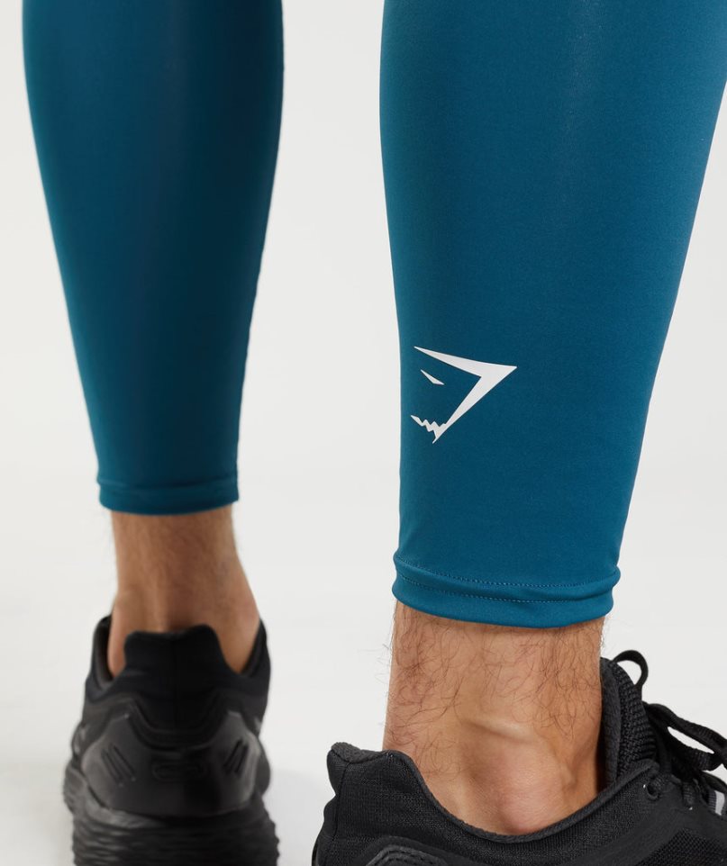 Men's Gymshark Element Baselayer Leggings Blue | NZ 8OKCPD